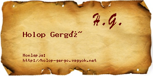 Holop Gergő névjegykártya